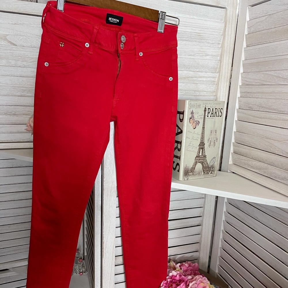 Red Hudson Midrise Skinny Jeans